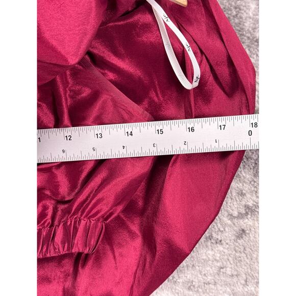 Aje Top 8 Womens Pink Silk Blend Tiered Ruffle Crop Blouse - Picture 4 of 8